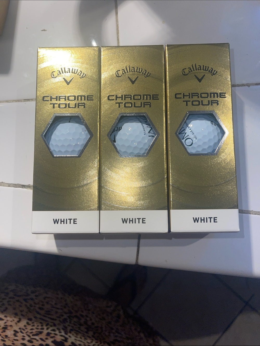 Callaway Chrome Tour Golf Balls - White and Gold Packaging